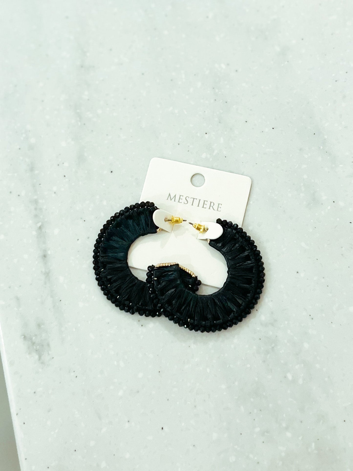 Bella Beaded Raffia Earrings