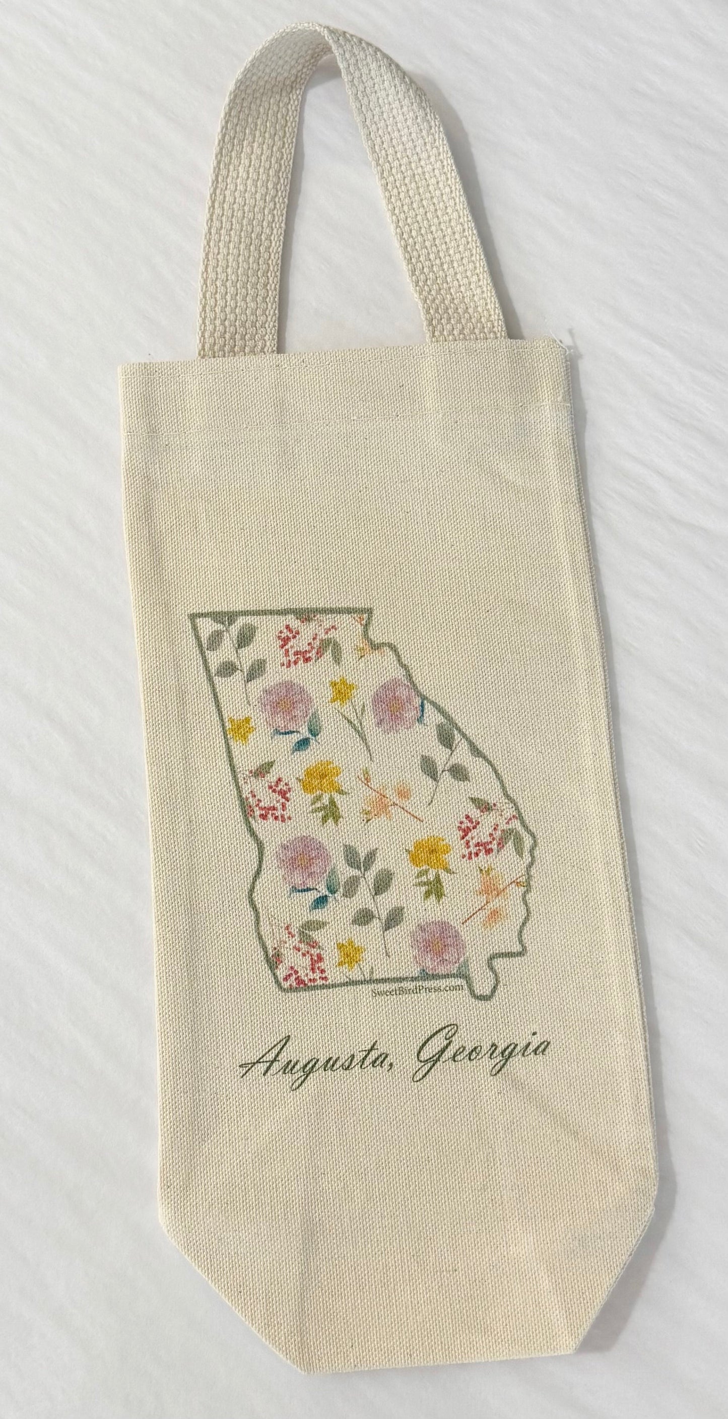 Augusta, Georgia Floral State Wine Tote