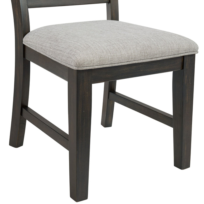 Montrose - Fabric Dining Side Chair (Set of 2) - Espresso / Light Gray