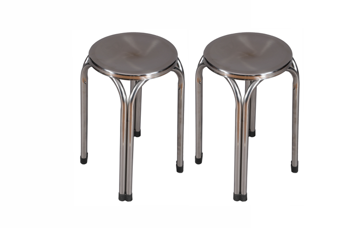 Patient stool with sturdy metal frame and non-slip rubber base for hospital and clinic use
