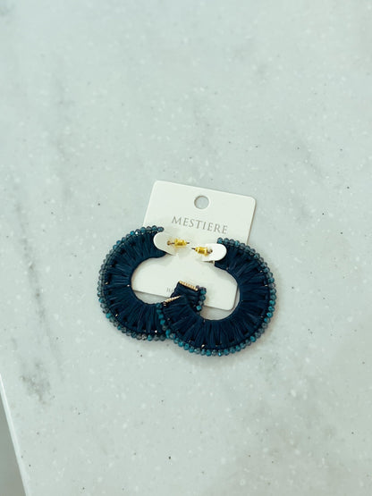 Bella Beaded Raffia Earrings