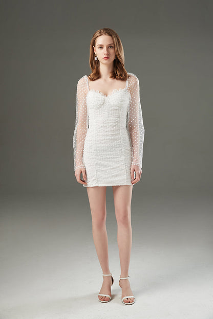 Fall Daily Solid Lace Short Dress