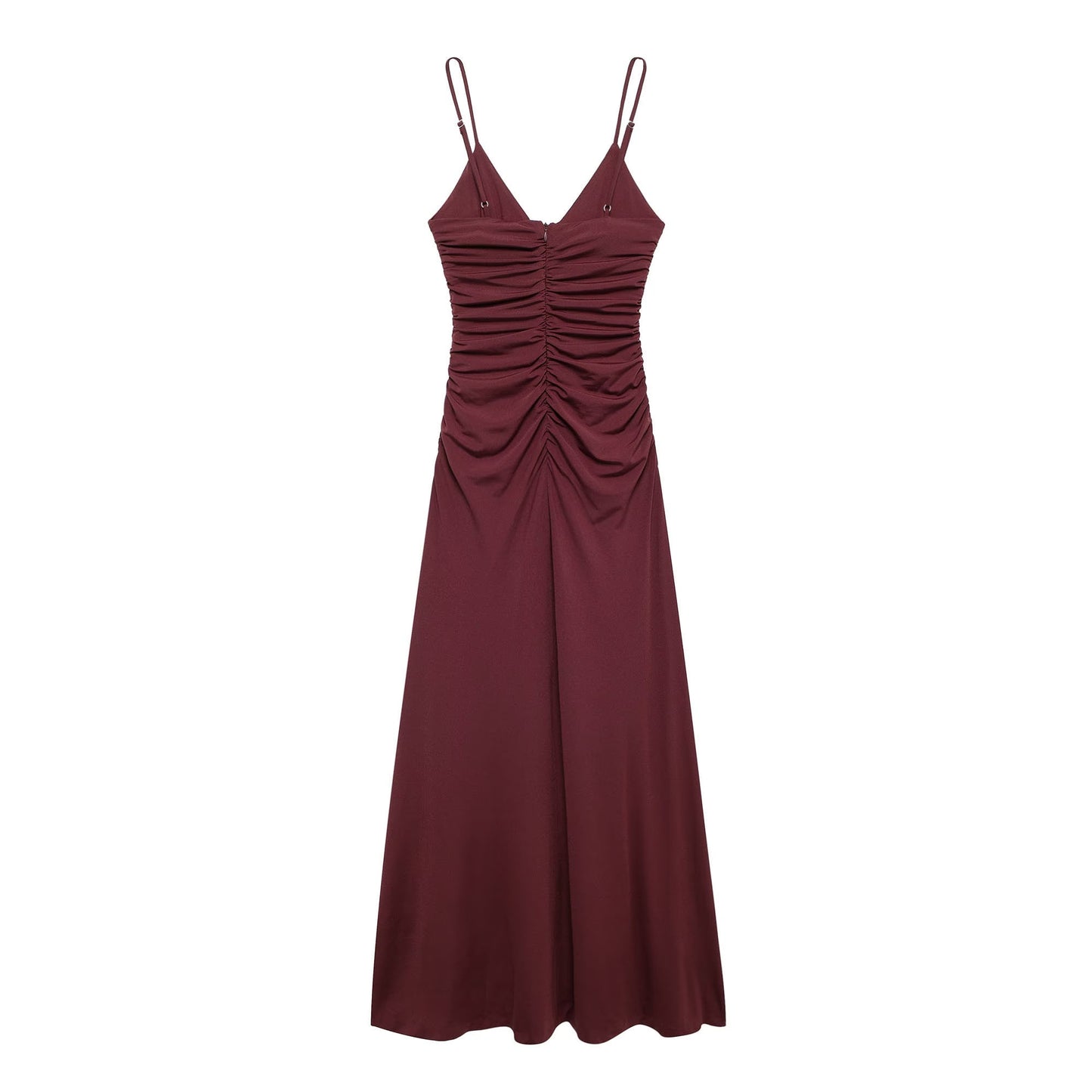 French Floral Decoration V Neck Midi Dress