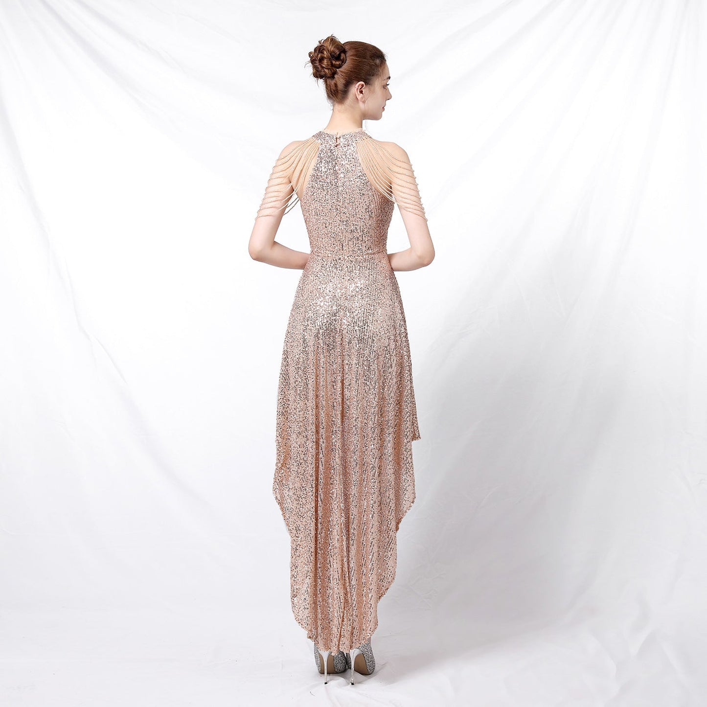 Corset L Sequin Sheath Car Model Room Show Host Performance Dress