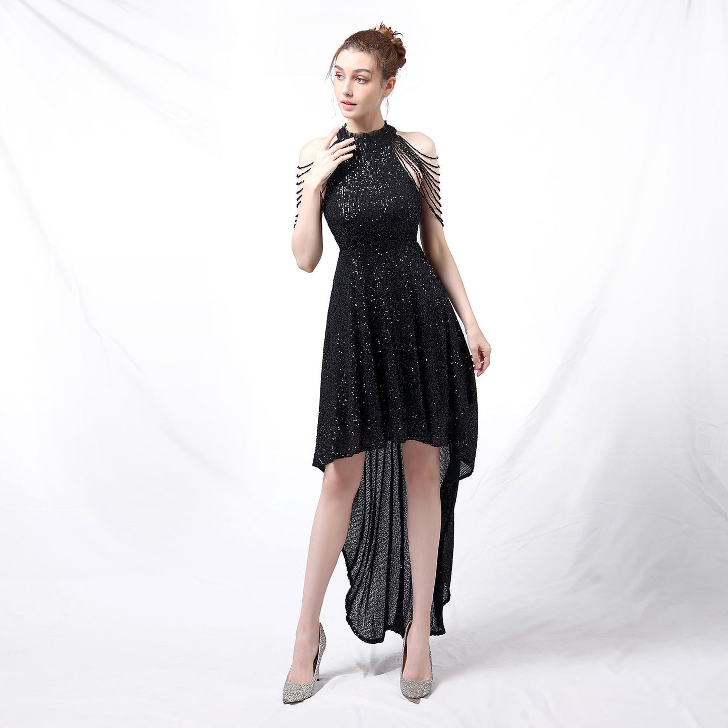 Corset L Sequin Sheath Car Model Room Show Host Performance Dress