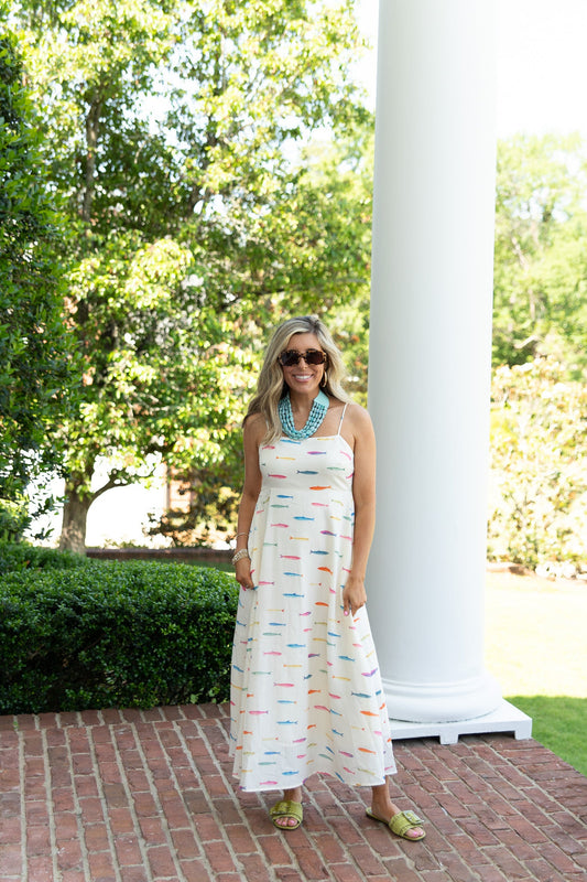 Capri Fish Print Midi Dress