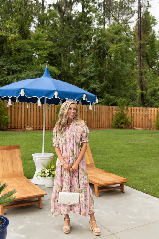 Eden Bloom Button Front Midi Dress