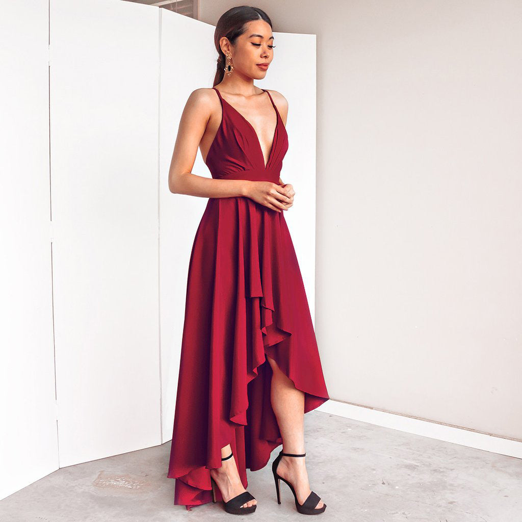 Dress V neck Strap Dress Maxi Dress