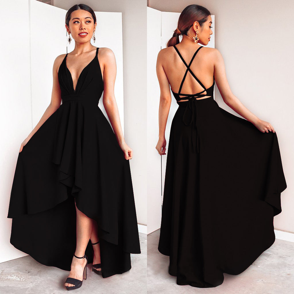 Dress V neck Strap Dress Maxi Dress