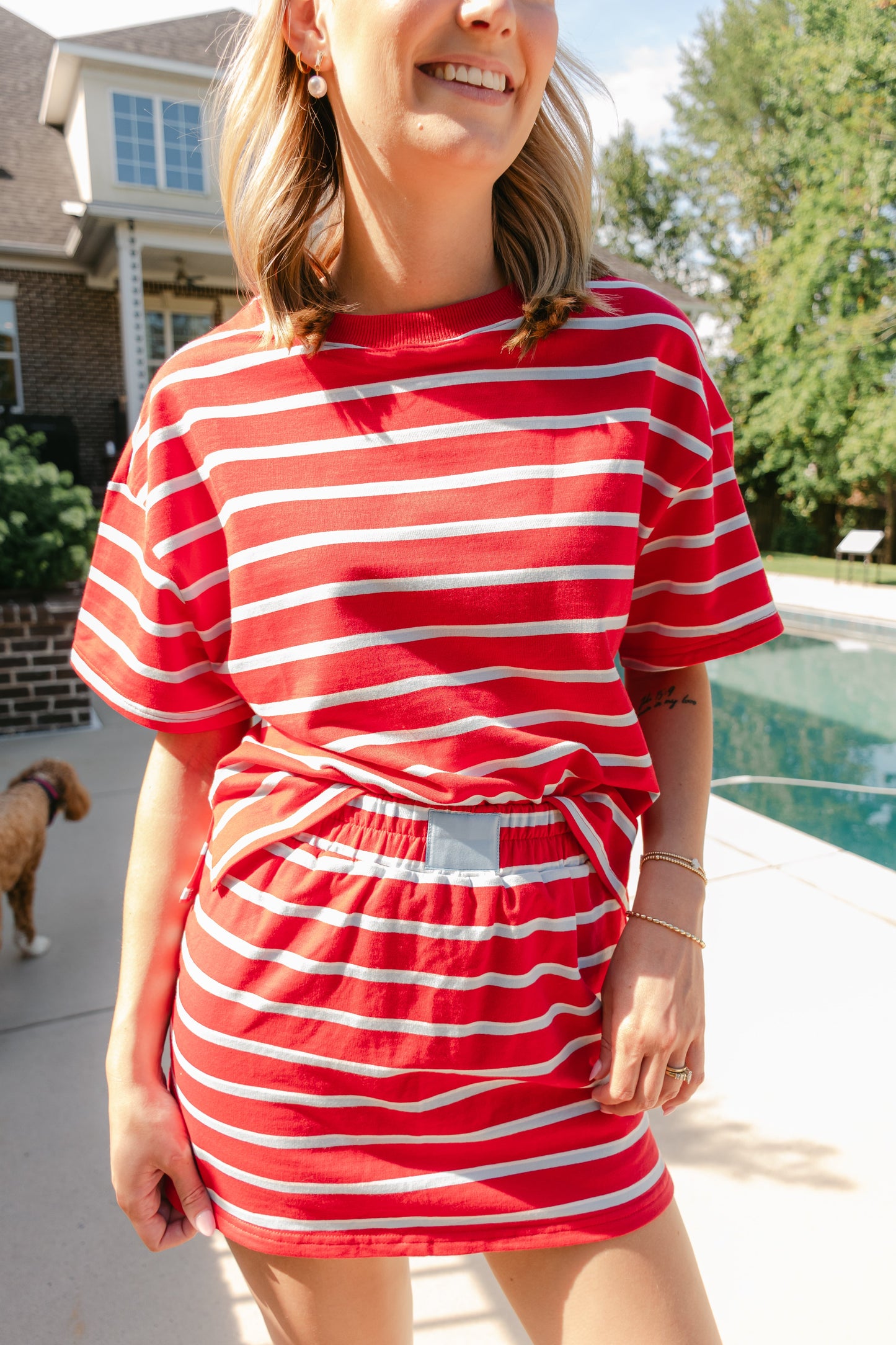 Harper Striped Mini Skort