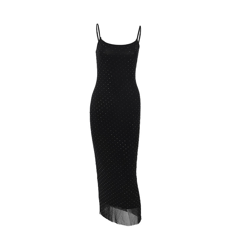 Maxi Dress Socialite Elegant Strap Shiny Light Dress for Dress