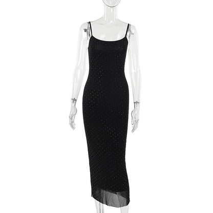 Maxi Dress Socialite Elegant Strap Shiny Light Dress for Dress