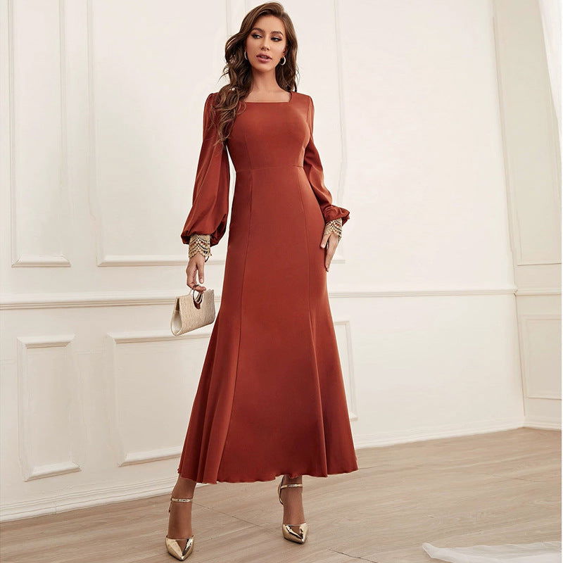 Casual Patchwork Lace Cuff Dress