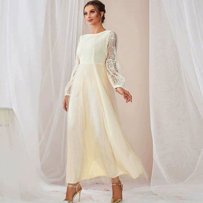 Casual Splicing Lace Grenadine Dress