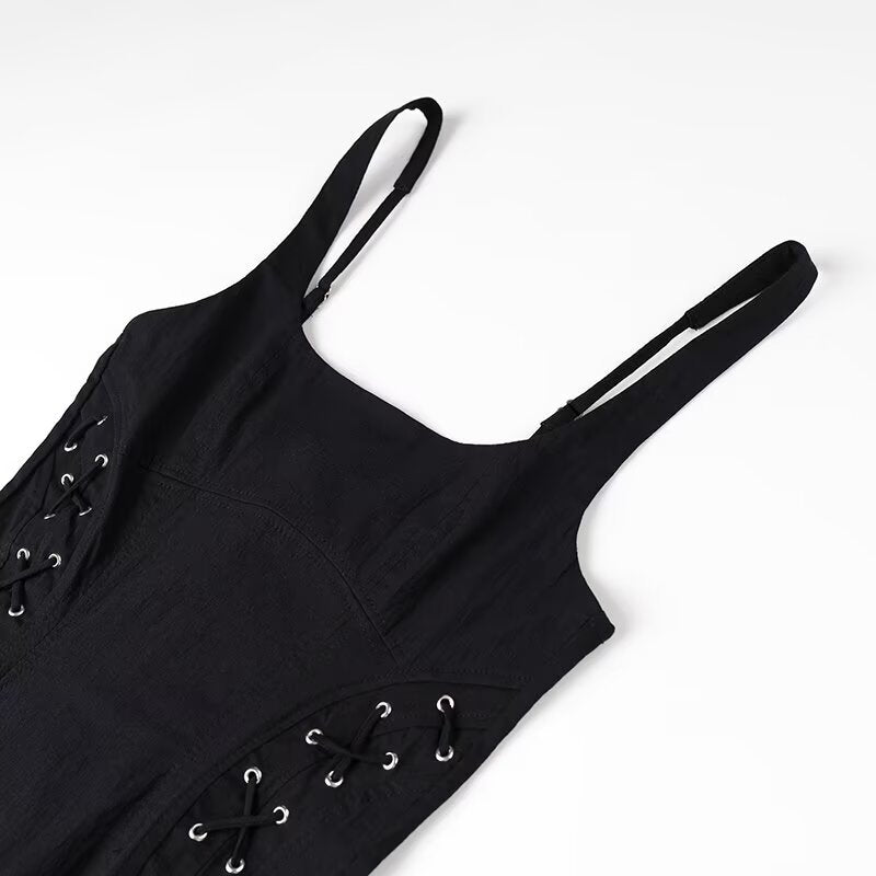 GracefulLong Lace Up Sling Dress