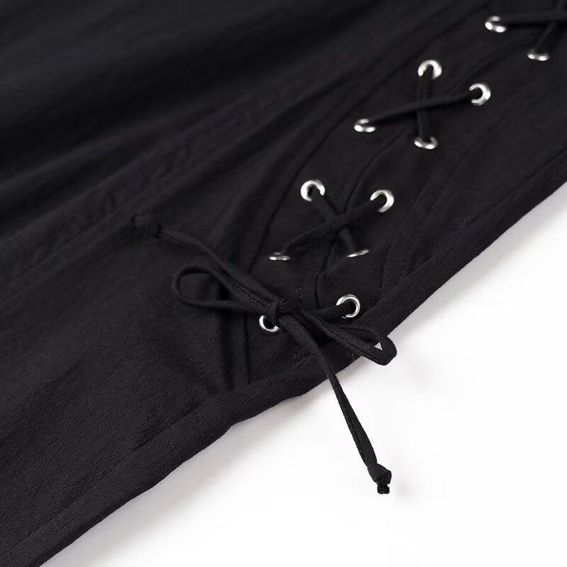 GracefulLong Lace Up Sling Dress
