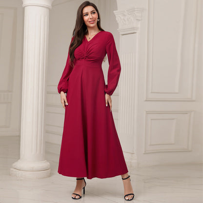 Casual Solid Color High Waist Dress