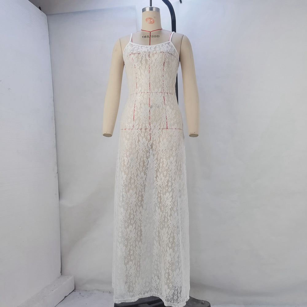 Lace Transparent Sling Dress High-Grade Beach Party Sexy