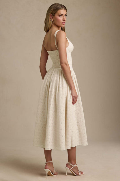 Heavy Embroidery Slim Fit Suspender Dress