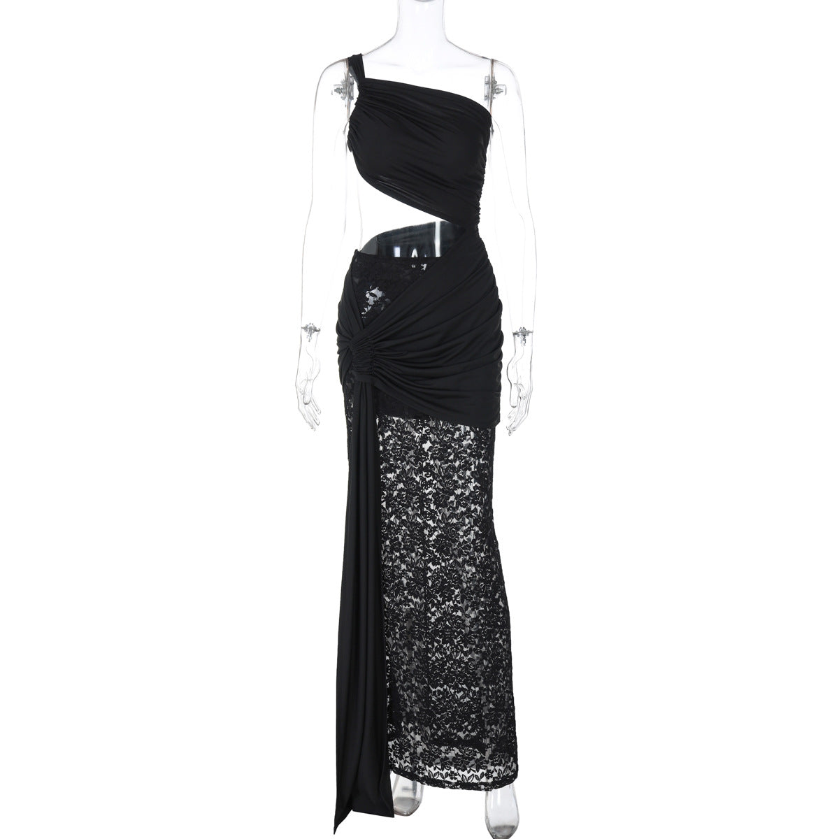 Mid Waist Hollow Out Cutout Lace Strap Dress