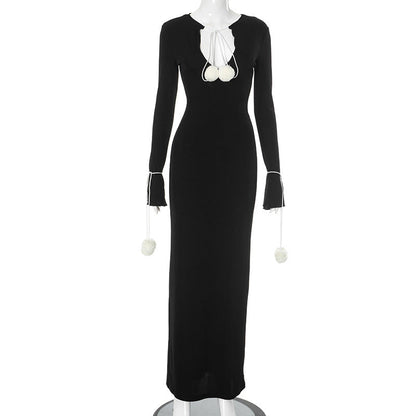 Floral Decoration V neck Front Back Wearable Maxi Dress