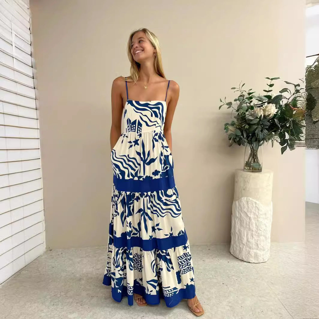 Casual off Neck Lace Splicing Sling Dress Amplified craft