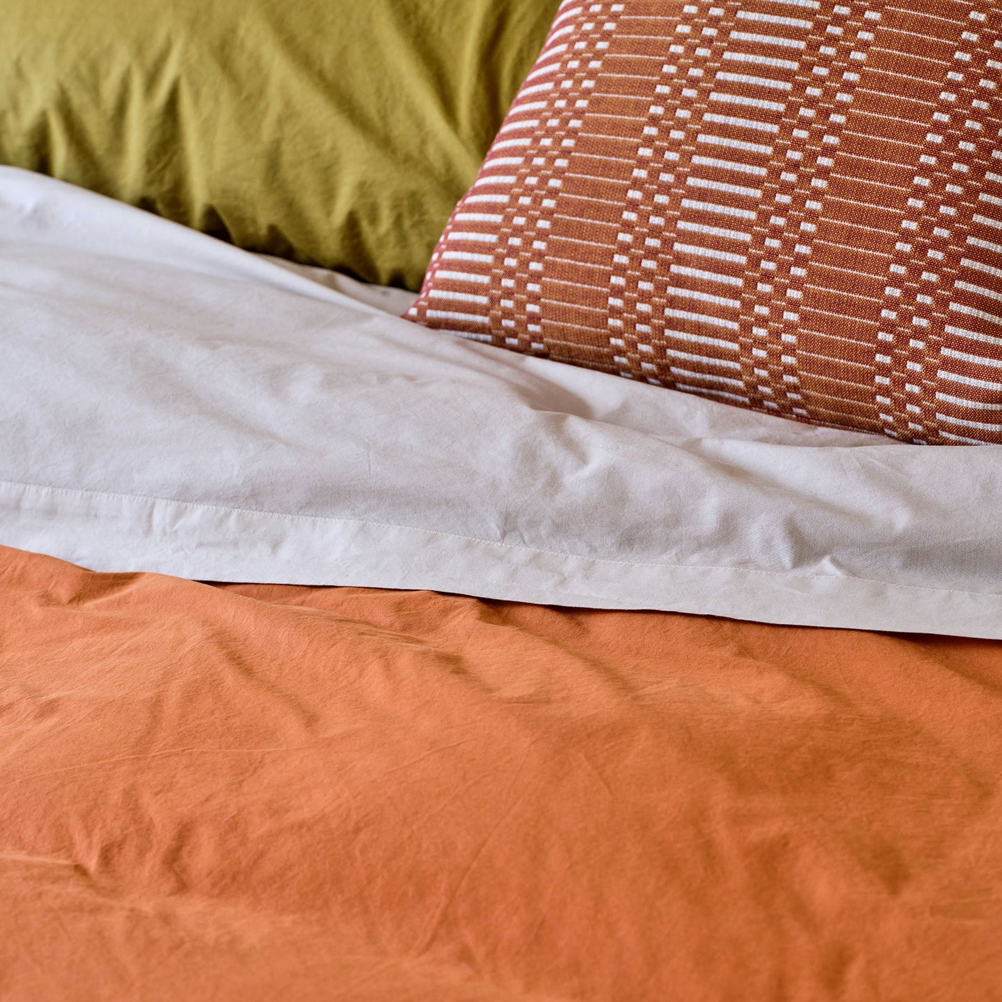 Percale Cotton Sheet Set in Coccio Brown