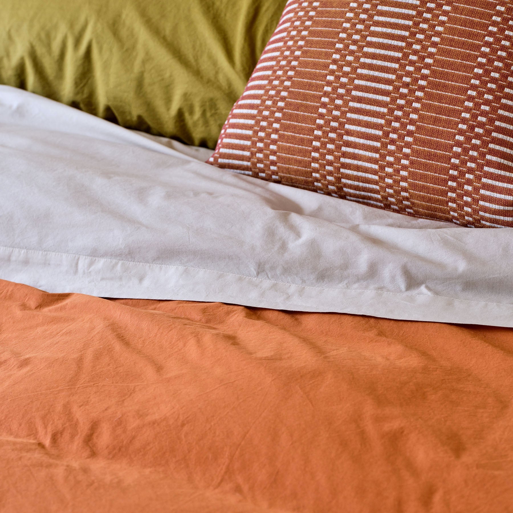 Percale Cotton Sheet Set in Coccio Brown