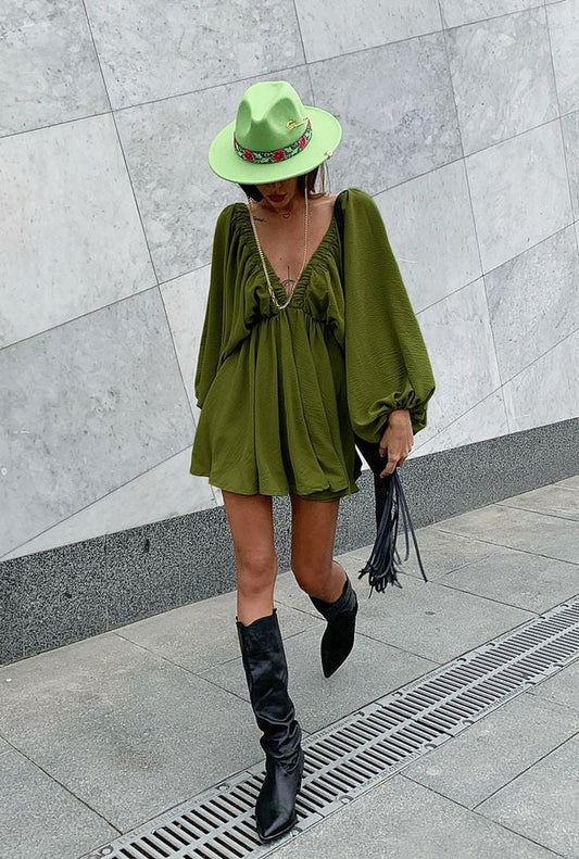 Dress with puff sleeves "Maylia"