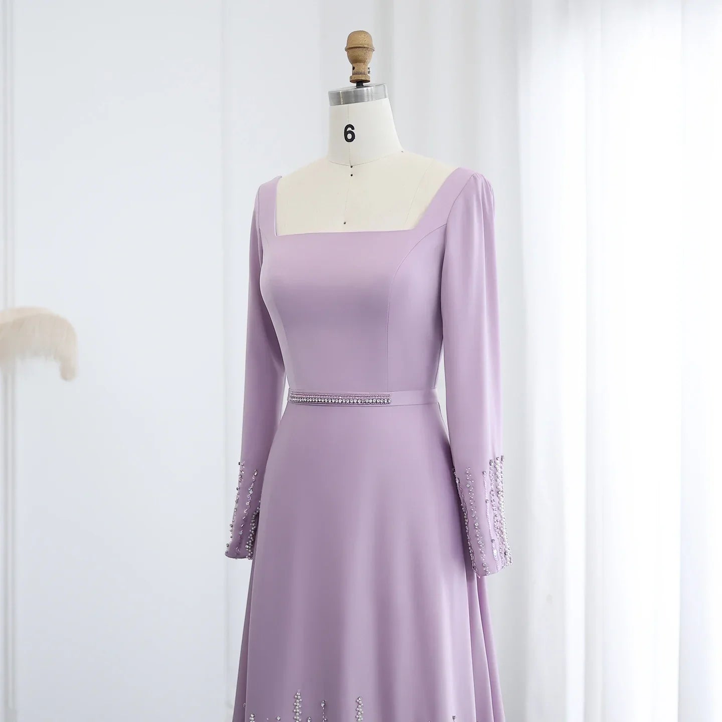 Lilac Ruffles Evening Dresses for Women