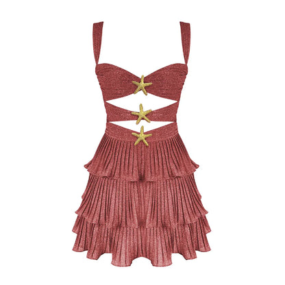 Cover Up Skirt Geometry Printed Two-Piece Beach Dress
