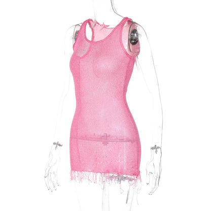 Knit Tassel Mini Dress