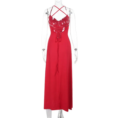 High Waist Off Shoulder Solid Maxi Dress
