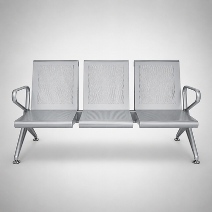 Airport Waiting Chair with Anti-Skid Base and Seat Design Providing Chrome Finish and Ergonomic Design for Terminals