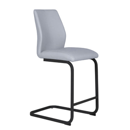 Gray chair with black metal frame on a white background