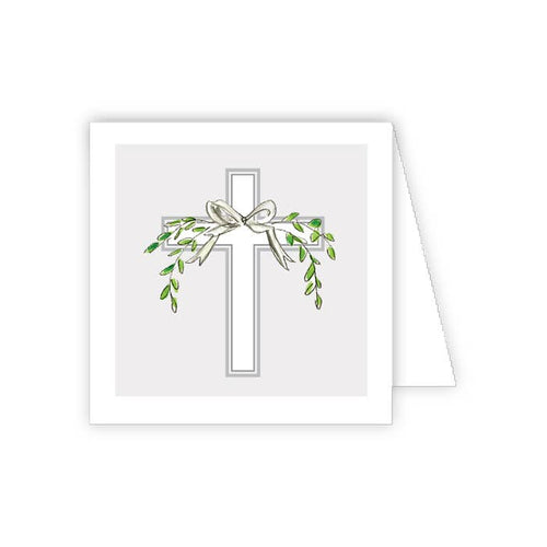 Handpainted Gray Cross Enclosure Card