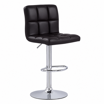 Bar Stool Chair With Metal Chrome Base Leatherette Upholstery with Foot Stand