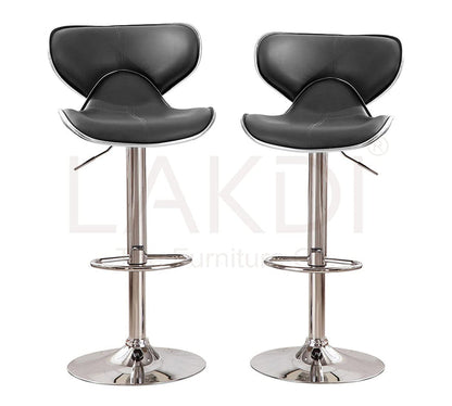 Bar Stool Metal Chrome Base Horse Shape Leatherette -