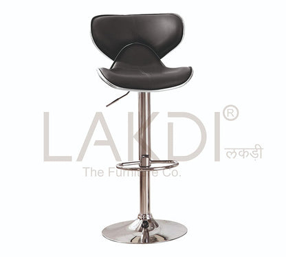 Bar Stool Metal Chrome Base Horse Shape Leatherette -