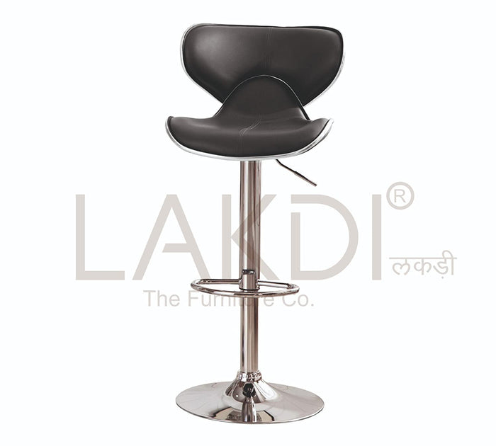 Bar Stool Metal Chrome Base Horse Shape Leatherette -