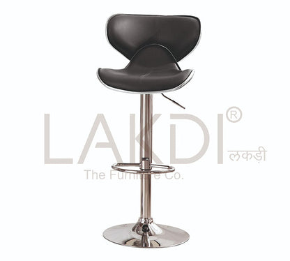 Bar Stool Metal Chrome Base Horse Shape Leatherette -