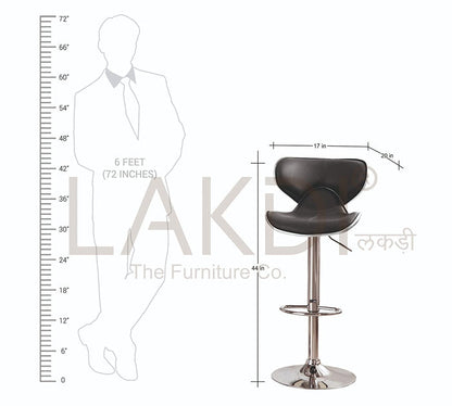 Bar Stool Metal Chrome Base Horse Shape Leatherette -