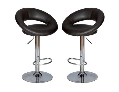 Bar Stool With Height Adjustable Metal Chrome Finish Base