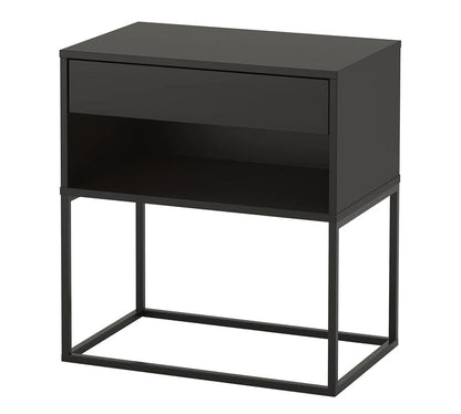 Bedside Table with Sturdy Built Drawer and Metal Legs for Stylish Bedroom Vibe