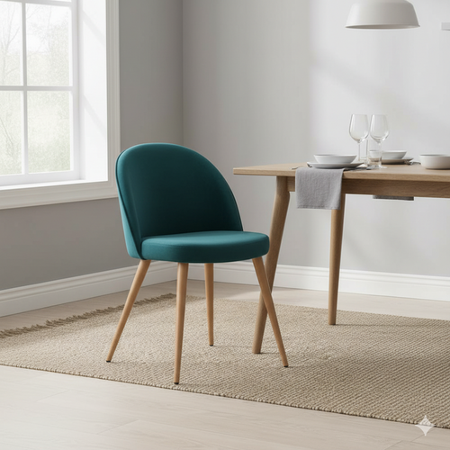 Best Mid-Century Modern Velvet Dining Chair with Wooden Legs
