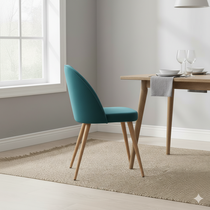 Best Mid-Century Modern Velvet Dining Chair with Wooden Legs