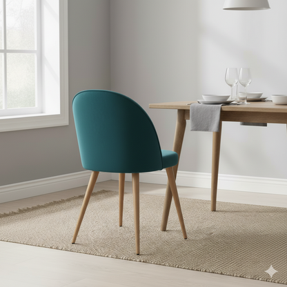 Best Mid-Century Modern Velvet Dining Chair with Wooden Legs