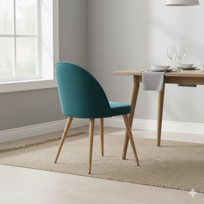 Best Mid-Century Modern Velvet Dining Chair with Wooden Legs