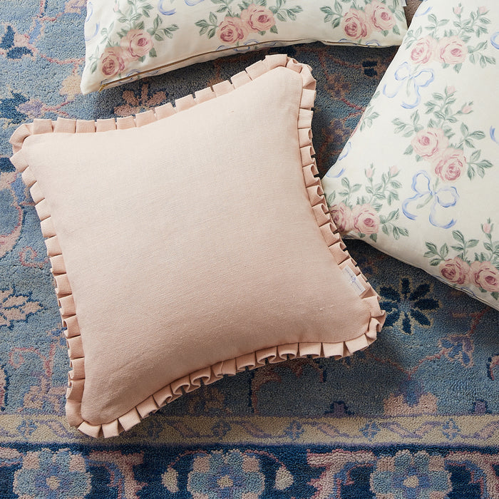 Beth Box Pleat Pillow Cover in Peach