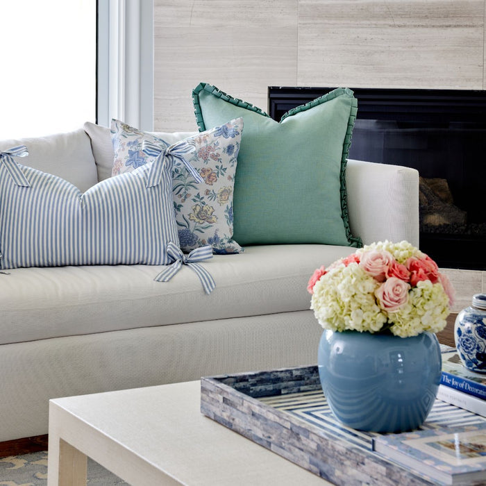 Beth Box Pleat Pillow Cover in Sage